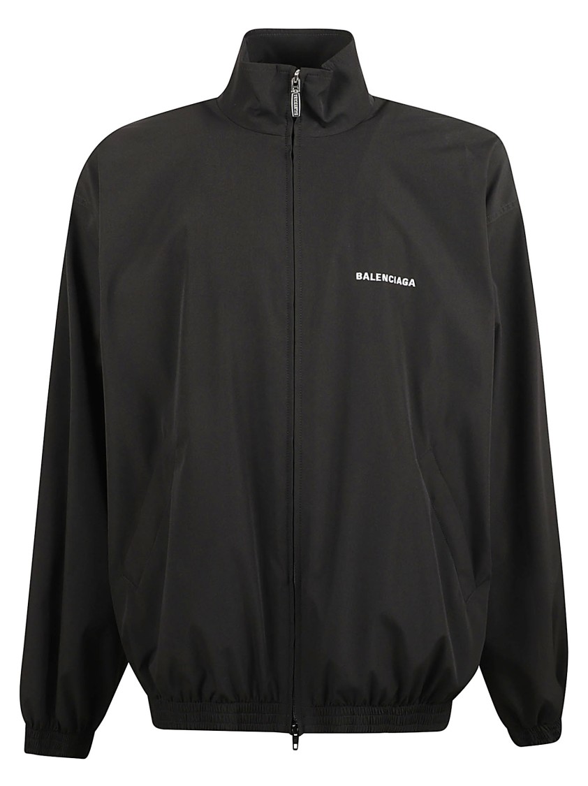 Balenciaga High Neck Zip Fastening Casual Jacket Zwart