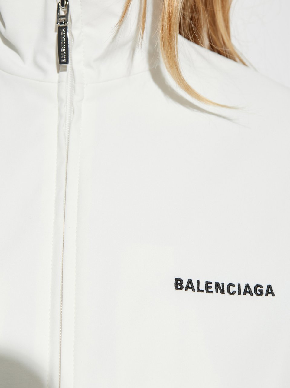 Balenciaga White Tracksuit High Collar Polyester Jacket Wit