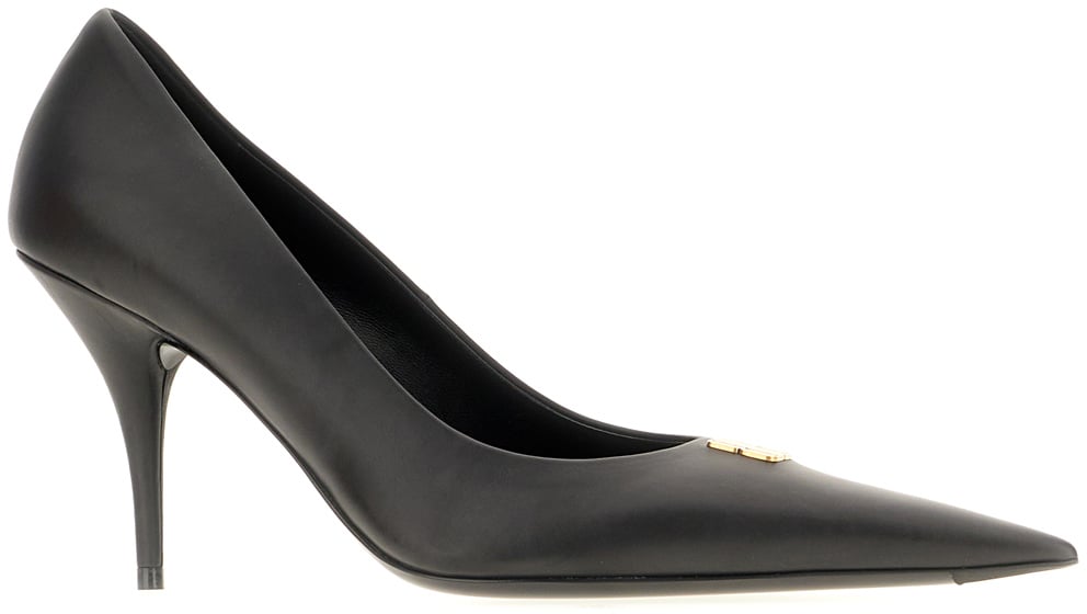 Balenciaga Black leather Avenue BB Editor 90 pumps Zwart