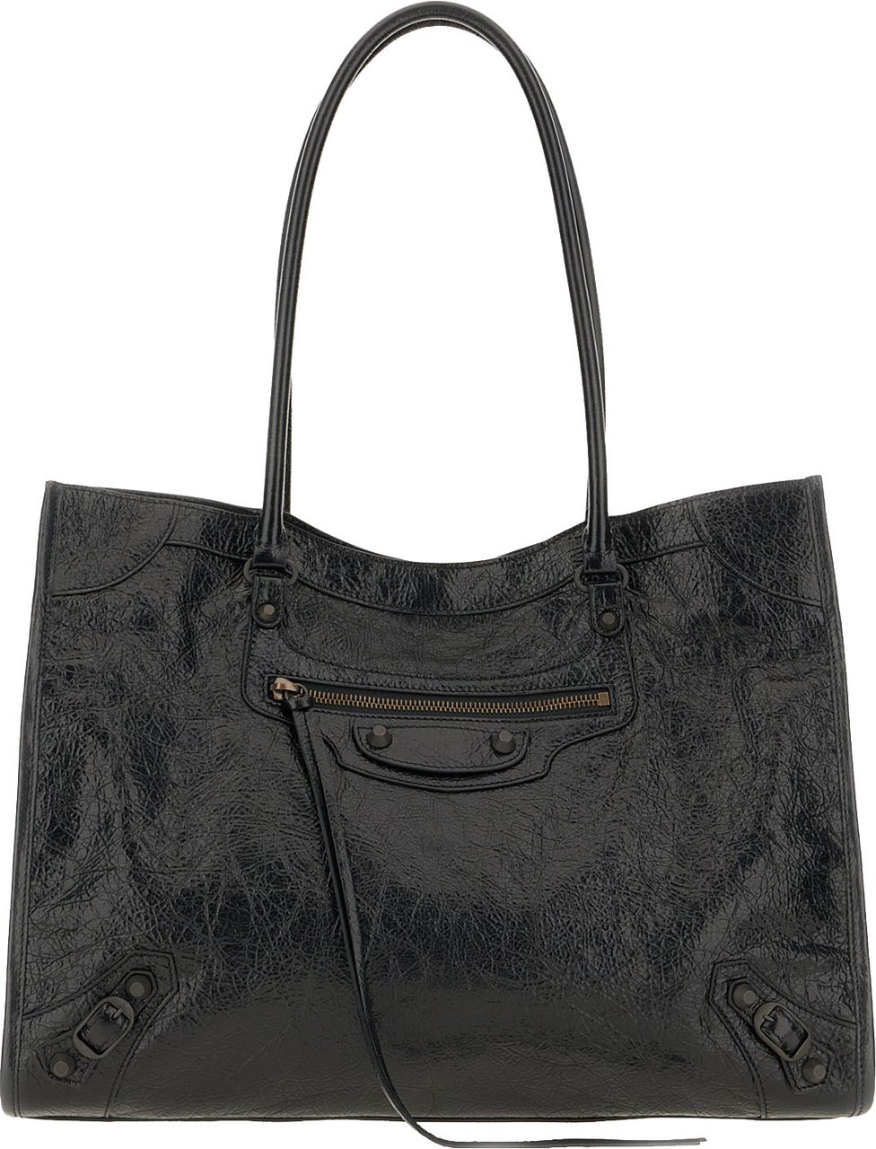 Balenciaga Black leather medium Le City shoulder bag Zwart