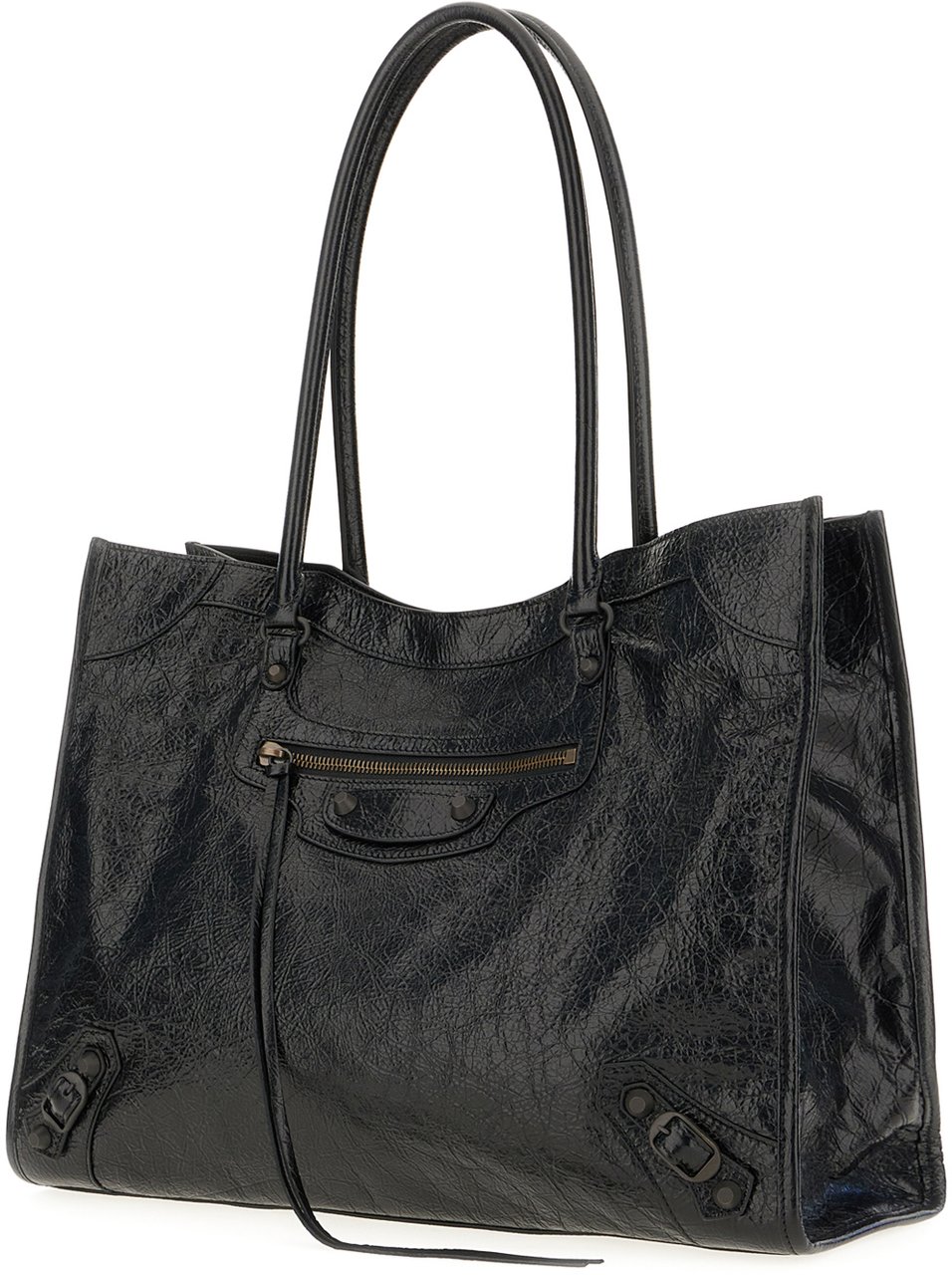 Balenciaga Black leather medium Le City shoulder bag Zwart