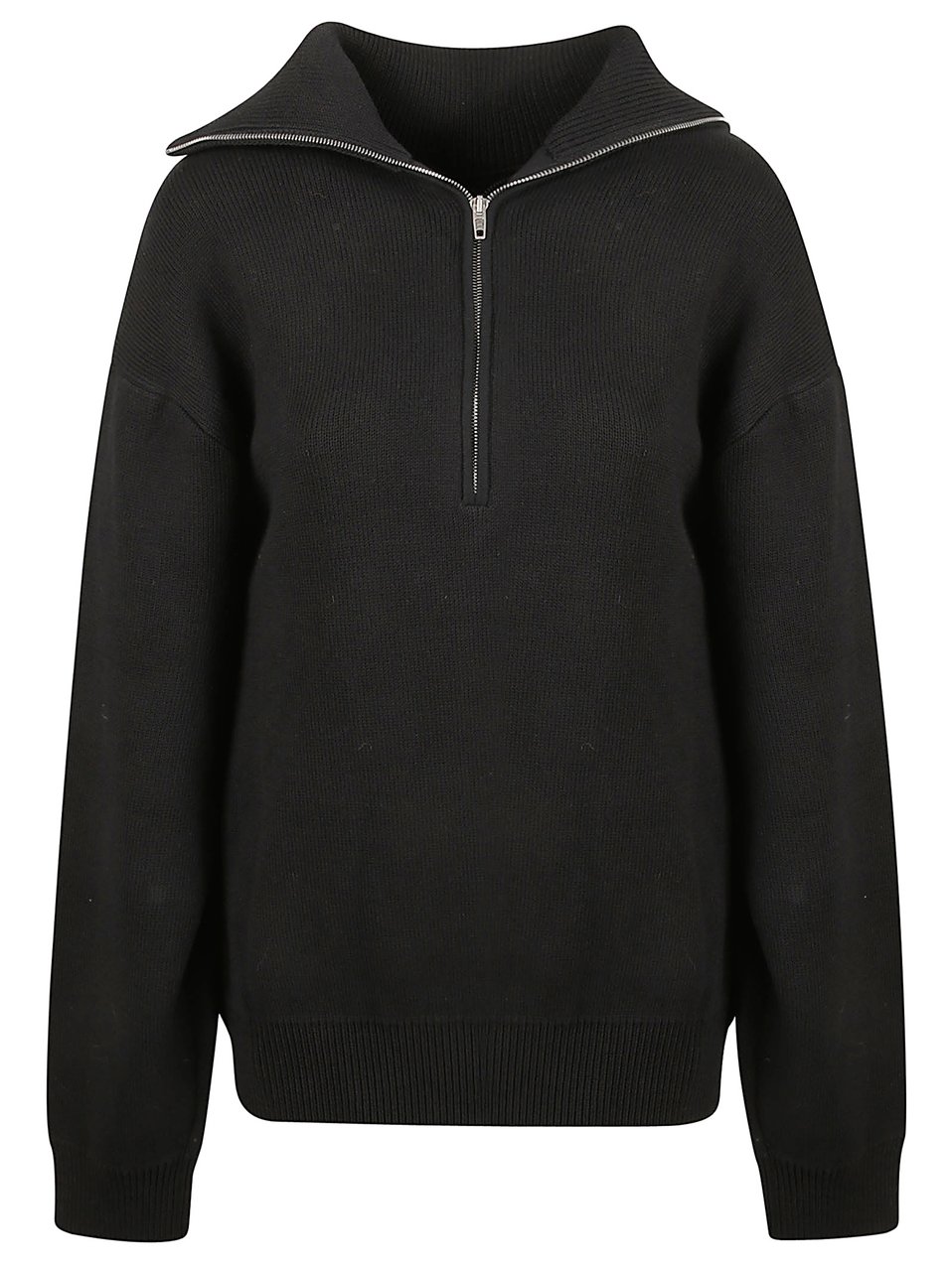 Balenciaga High Neck Sweater With Back Half Zip Zwart