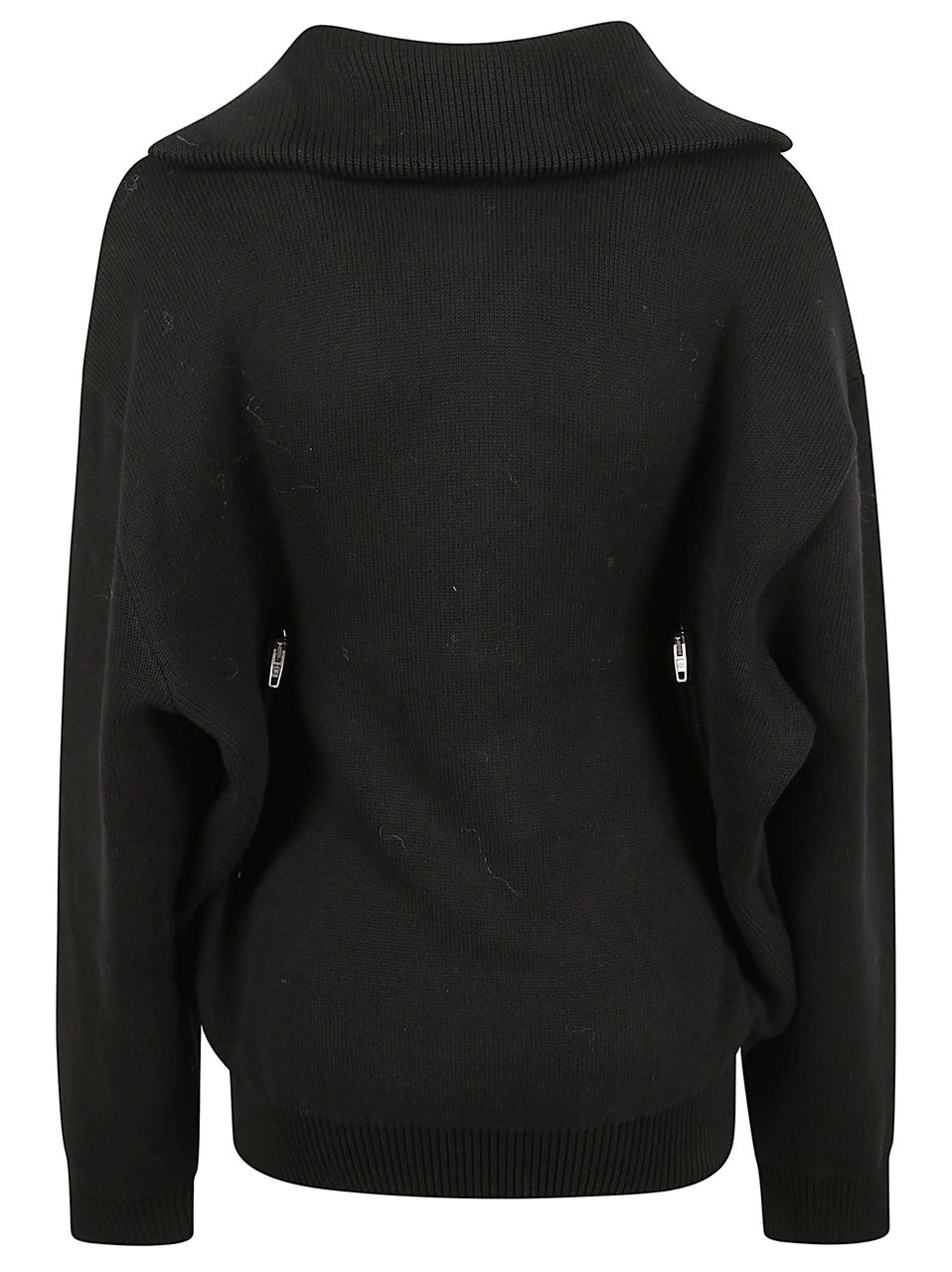 Balenciaga High Neck Sweater With Back Half Zip Zwart