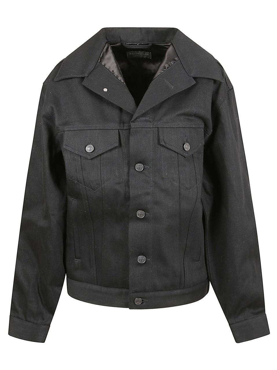Balenciaga Structured Cotton Jacket With Metal Buttons Zwart