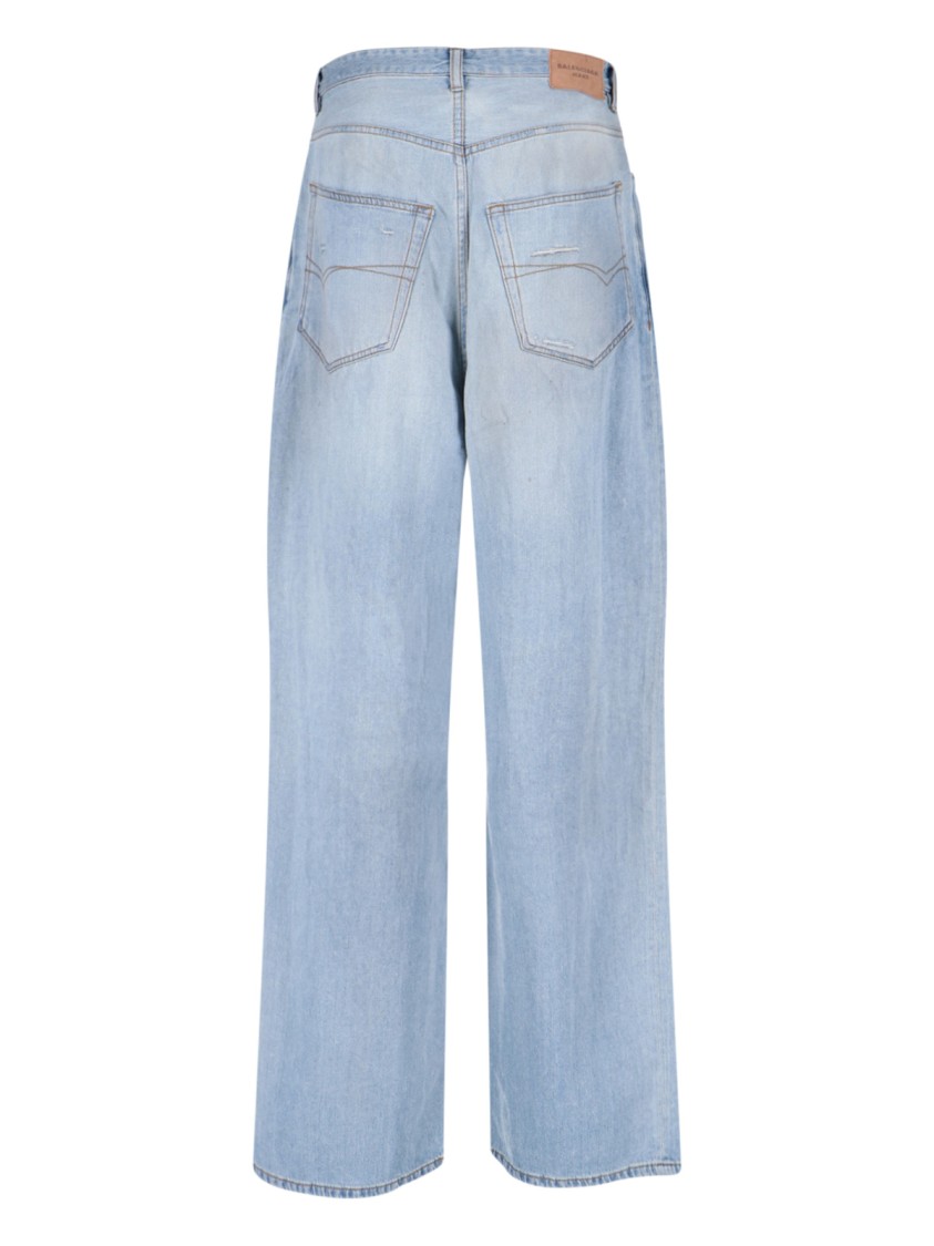 Balenciaga Classic Straight-Leg Blue Jeans With Five-Pocket Styling Blauw