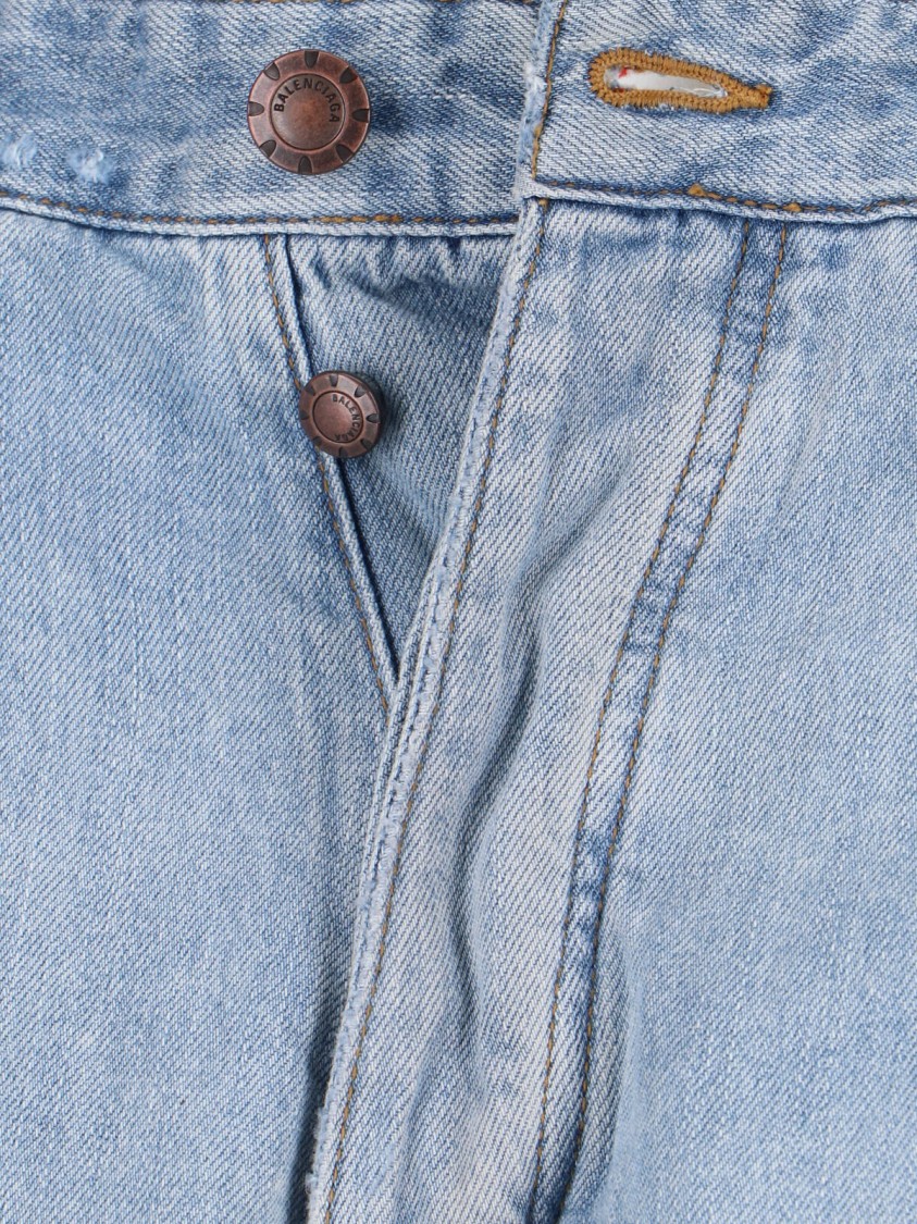 Balenciaga Classic Straight-Leg Blue Jeans With Five-Pocket Styling Blauw
