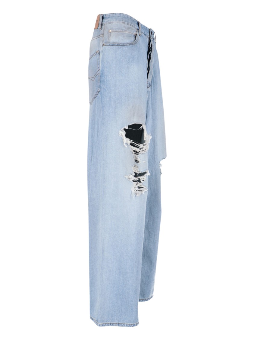 Balenciaga Classic Straight-Leg Blue Jeans With Five-Pocket Styling Blauw
