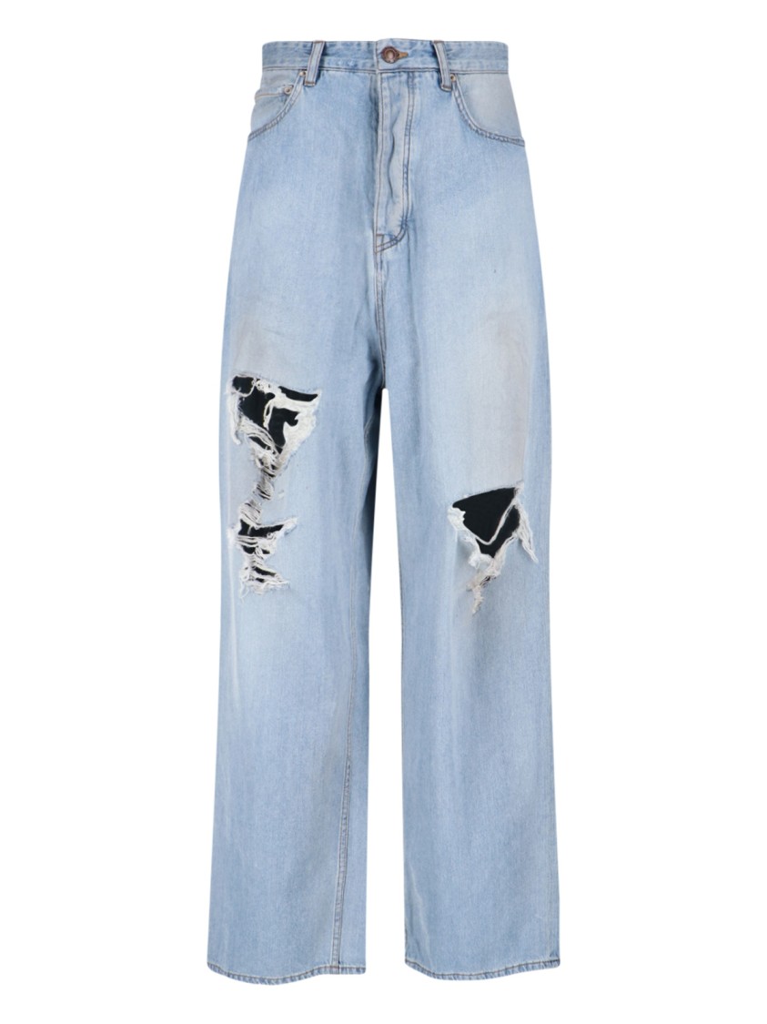 Balenciaga Classic Straight-Leg Blue Jeans With Five-Pocket Styling Blauw