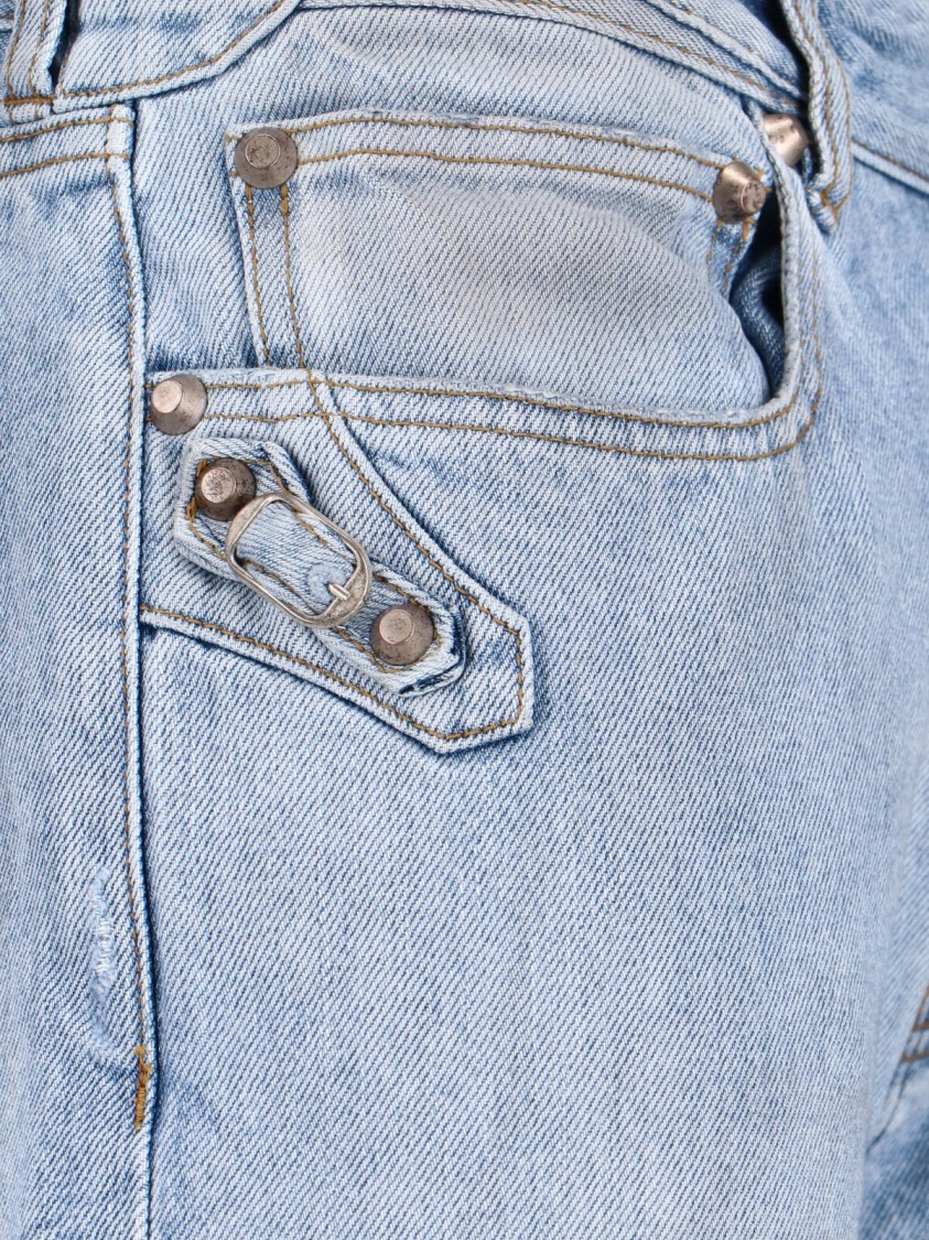 Balenciaga Straight-Leg Blue Denim Jeans With Traditional Five-Pocket Styling Blauw