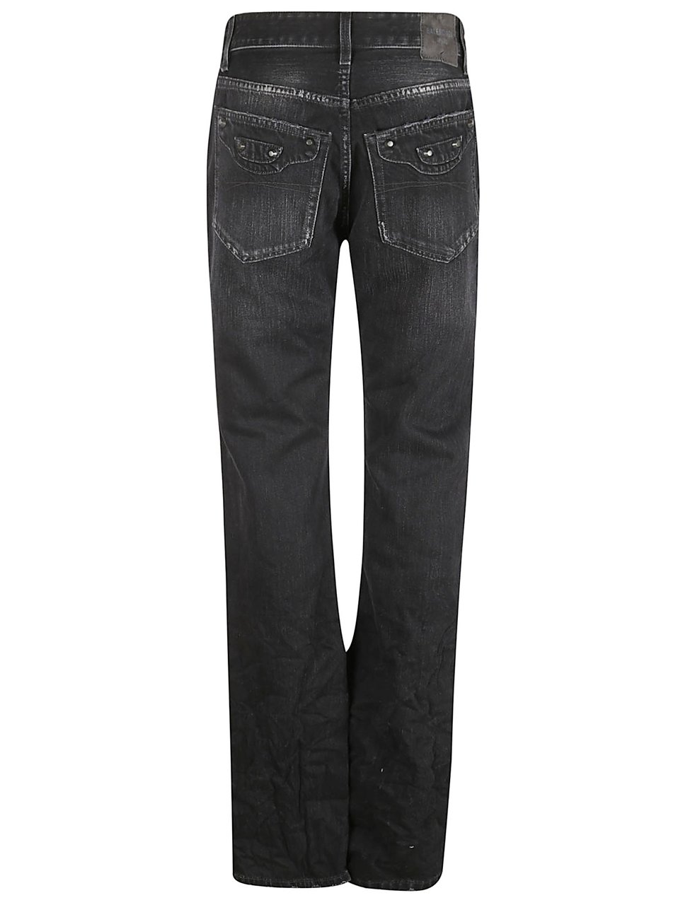 Balenciaga Mid-Rise Black Denim Jeans With Buckle Zwart