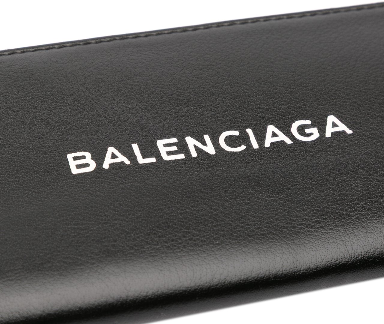 Balenciaga Leather Logo Clutch Zwart