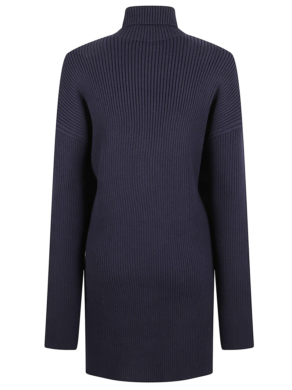 Balenciaga Draped Wool And Cotton Sweater Dress Zwart