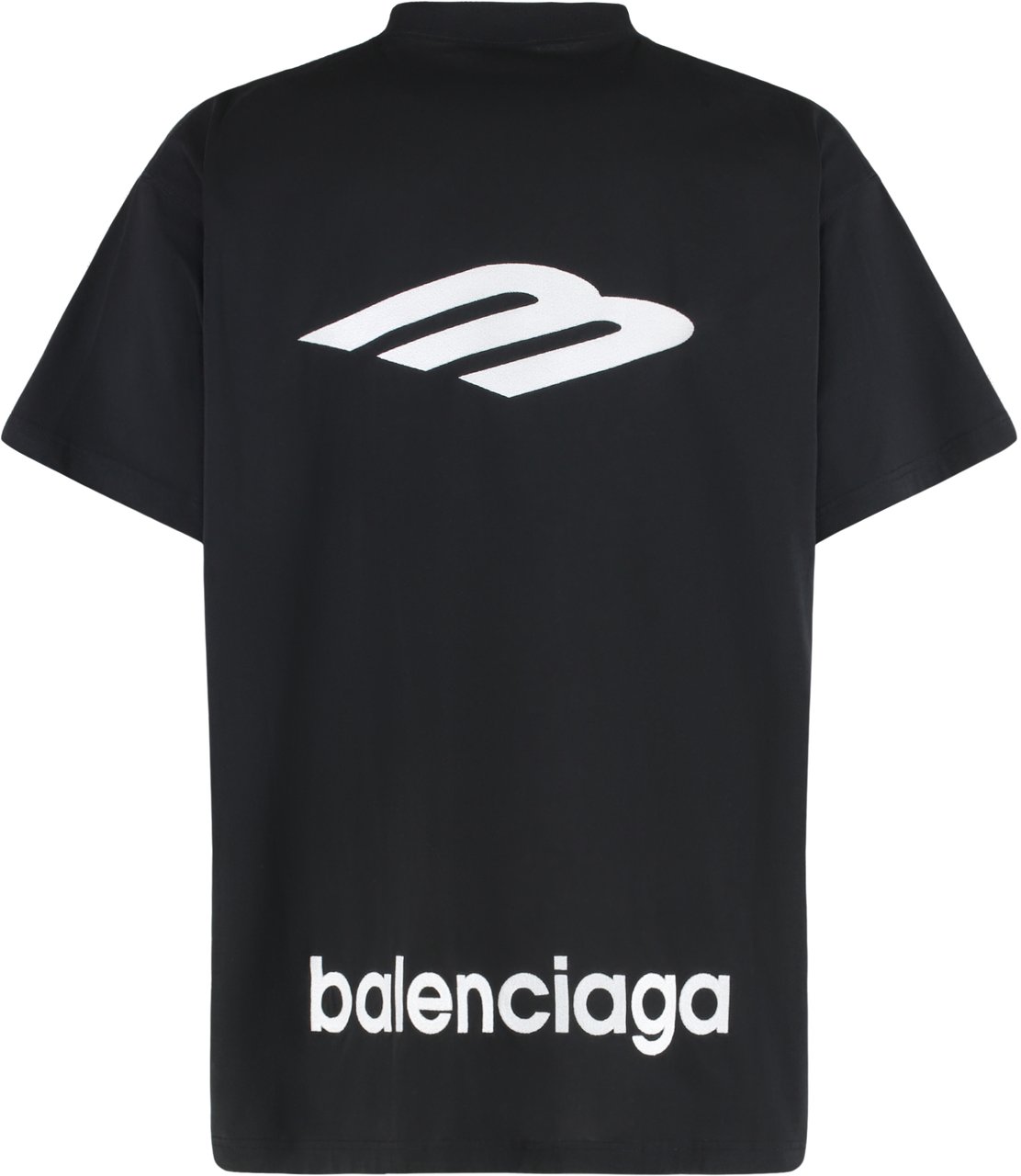 Balenciaga T-Shirt 3B Sports Icon Oversize in jersey Zwart