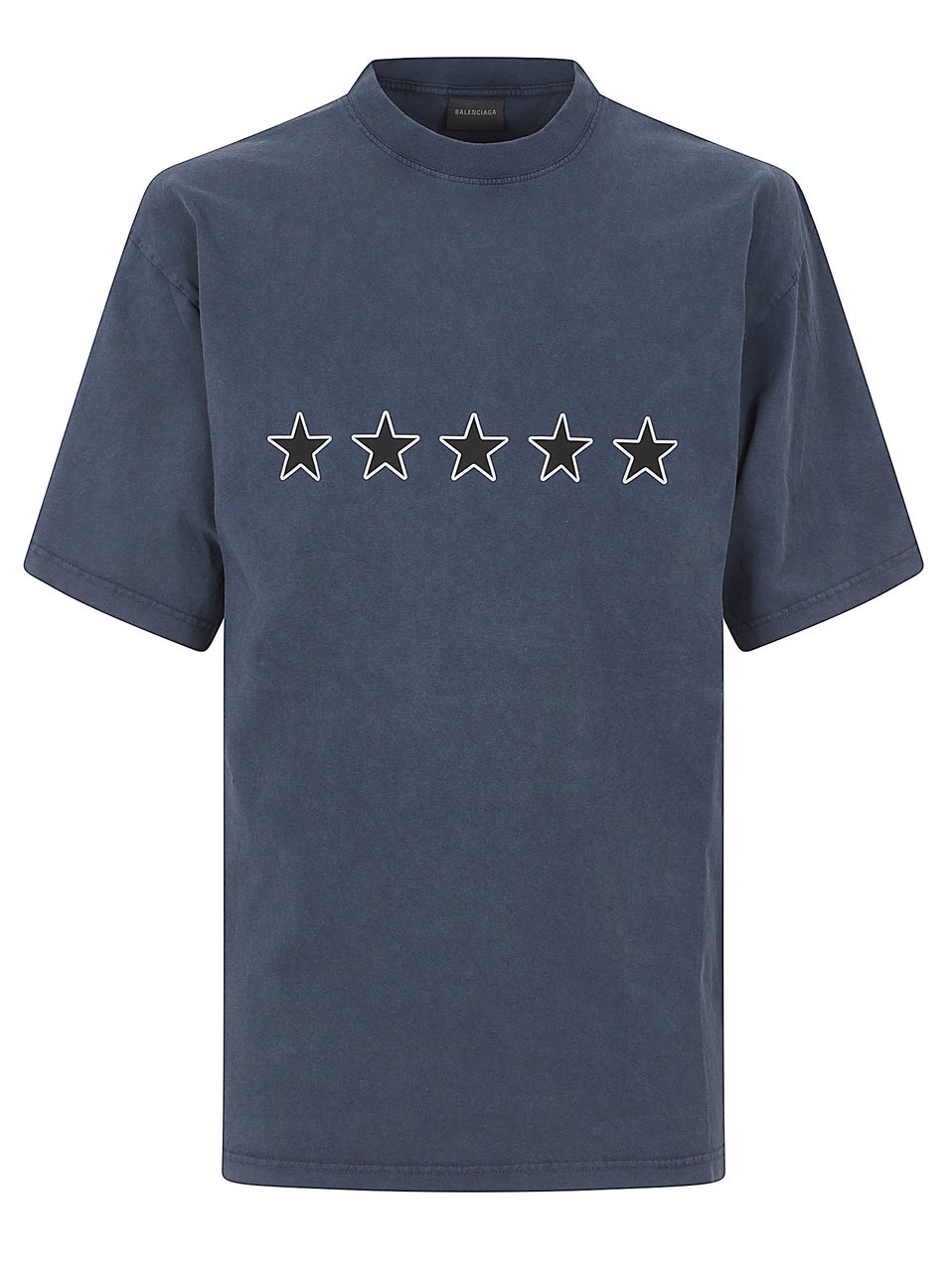 Balenciaga Washed Effect Oversized T-Shirt with Logo Prints Grijs