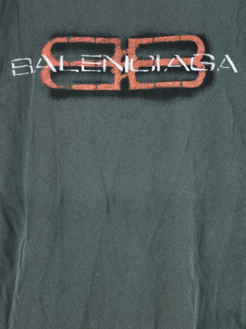 Balenciaga "Bb Incon Stencil" Long-Sleeve T-Shirt – Green Groen