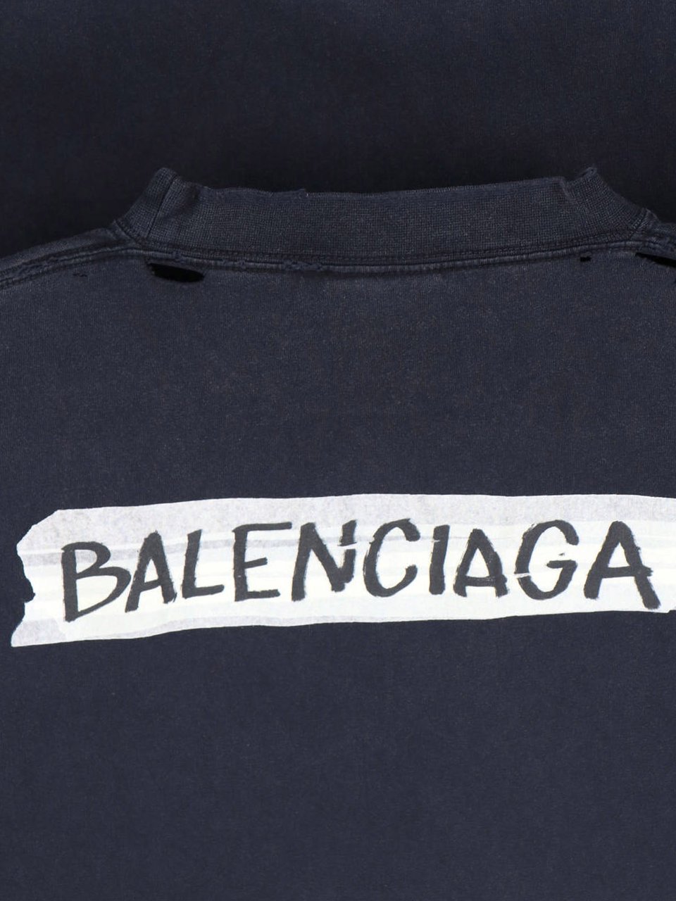 Balenciaga "Masking Tape" Long Sleeve T-Shirt – Black Zwart