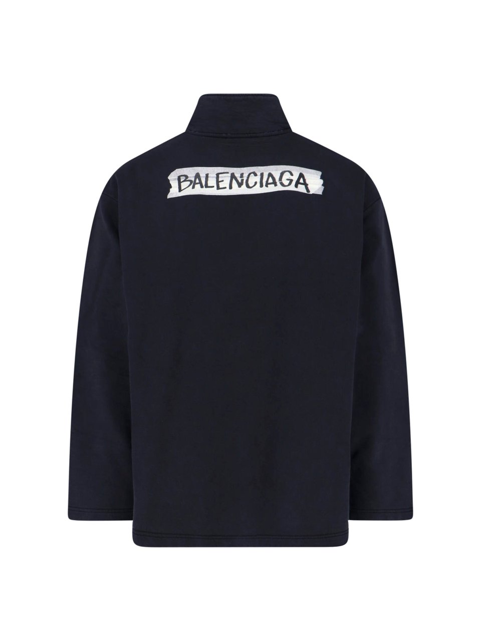 Balenciaga "Masking Tape" Zip Hoodie – Black Zwart