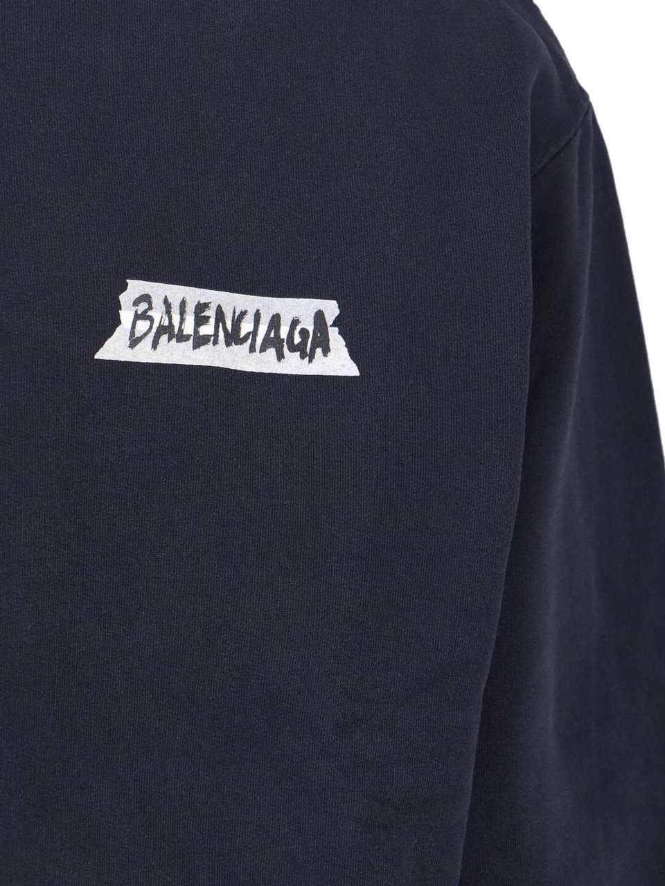Balenciaga "Masking Tape" Zip Hoodie – Black Zwart