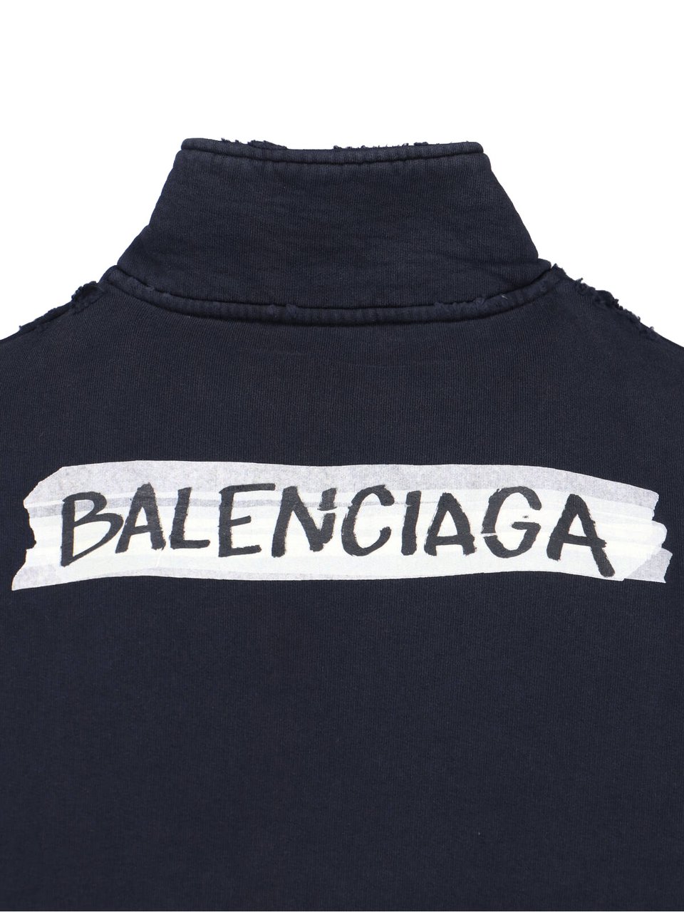Balenciaga "Masking Tape" Zip Hoodie – Black Zwart