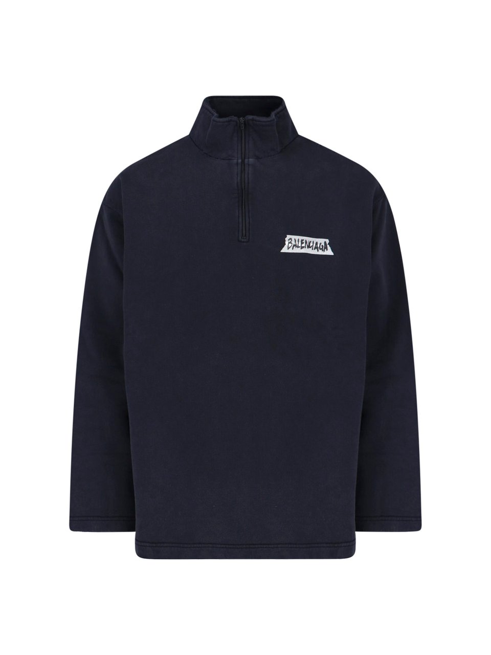 Balenciaga "Masking Tape" Zip Hoodie – Black Zwart