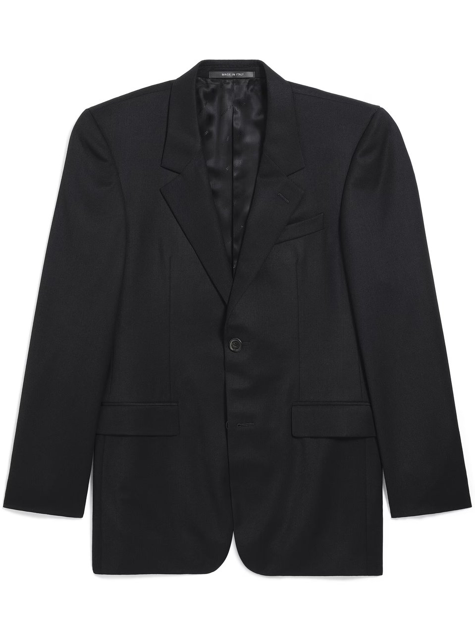 Balenciaga Dark Standard Tailored Structured Wool Jacket Zwart