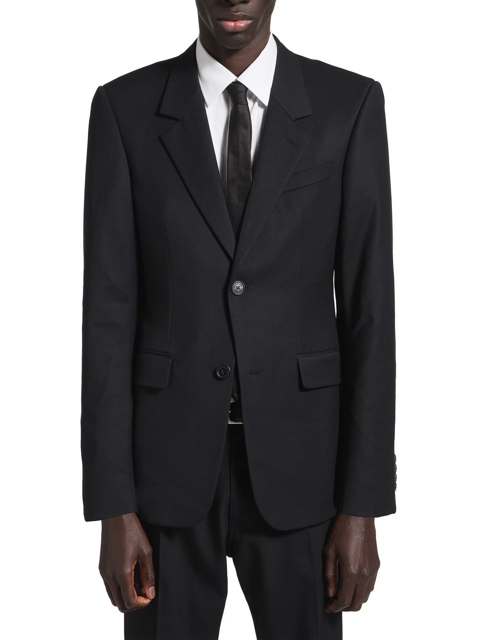 Balenciaga Dark Standard Tailored Structured Wool Jacket Zwart
