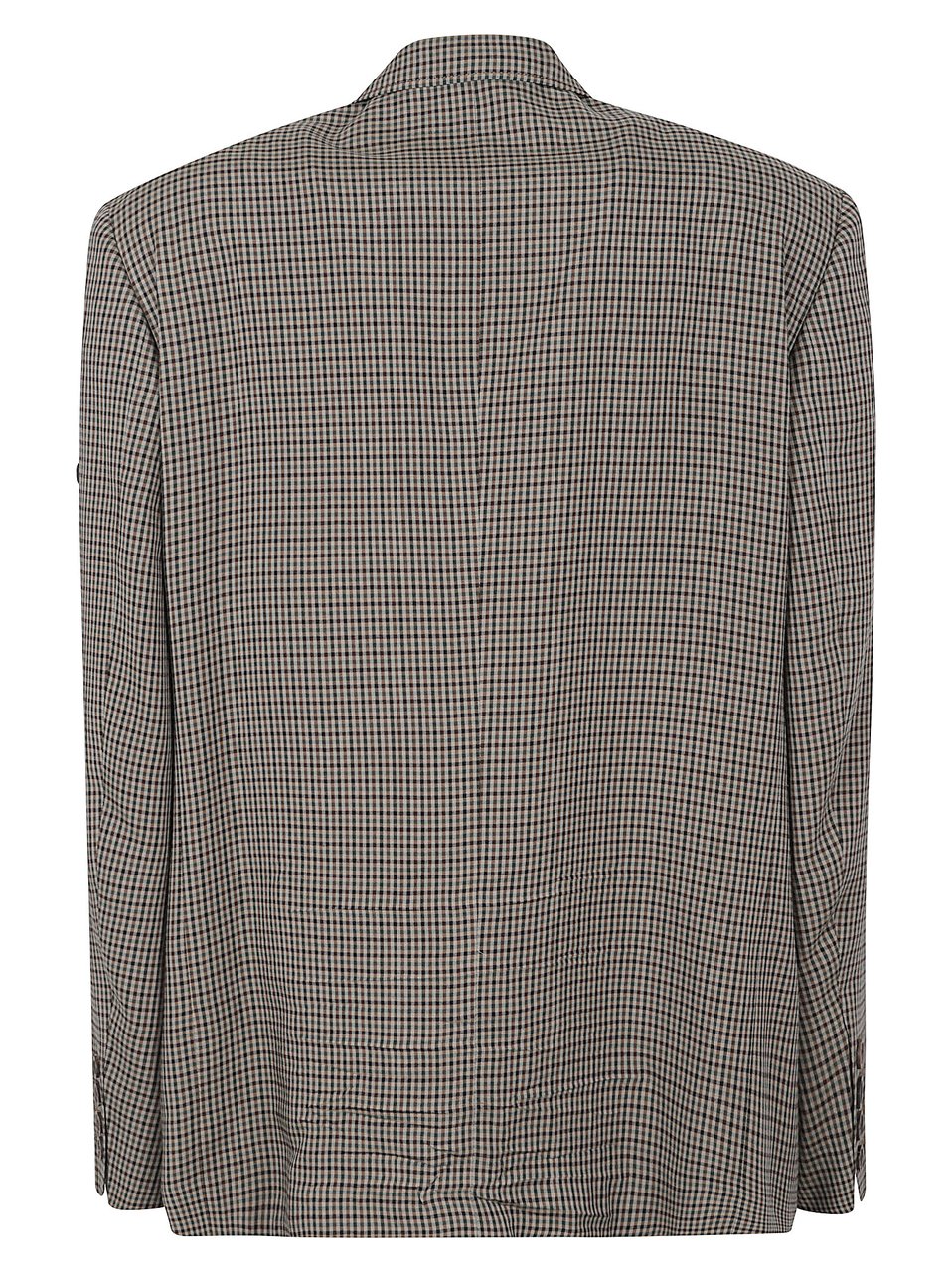 Balenciaga Checkered Blazer with Structured Shoulders and Button Closure Grijs