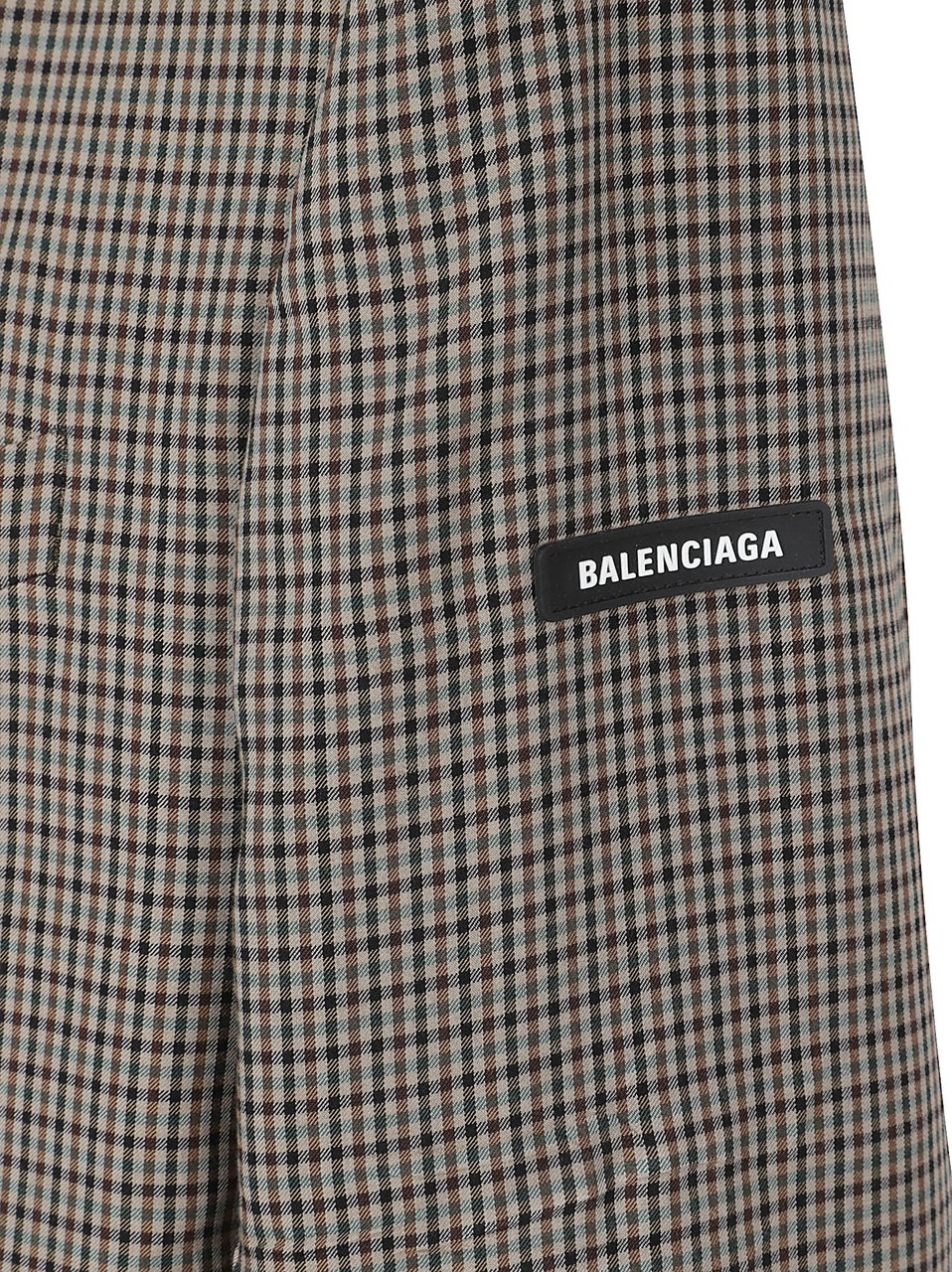 Balenciaga Checkered Blazer with Structured Shoulders and Button Closure Grijs