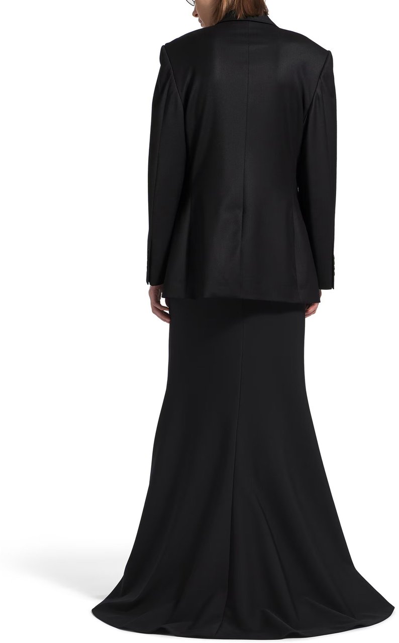 Balenciaga Black Standard Tailored Structured Blazer Zwart