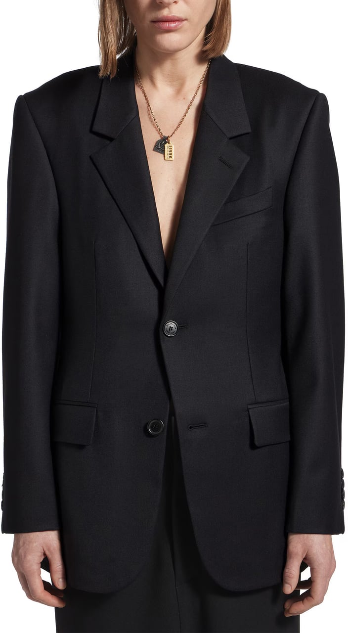 Balenciaga Black Standard Tailored Structured Blazer Zwart