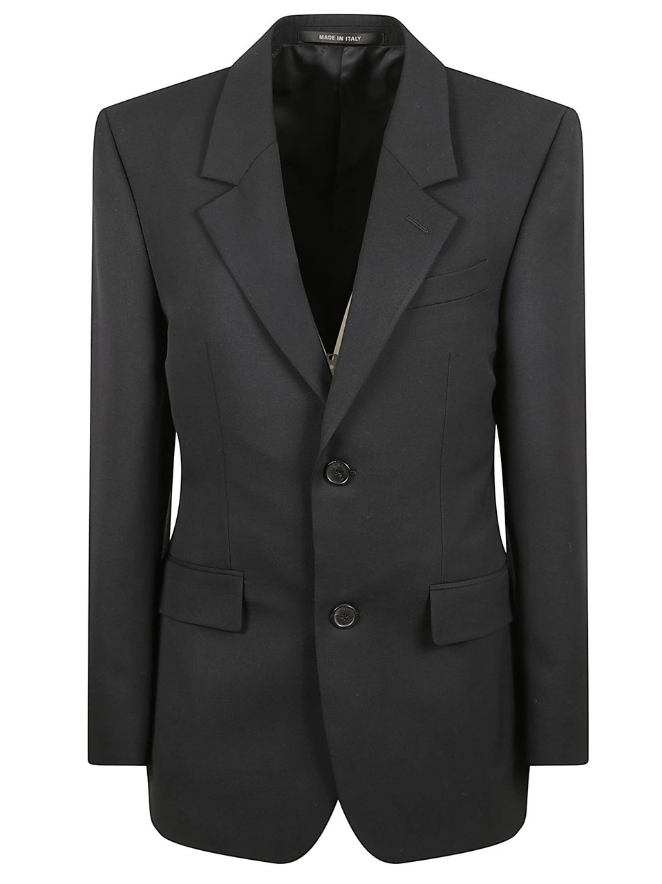 Balenciaga Tailored Wool Blazer with Classic Lapels and Elegant Details Zwart