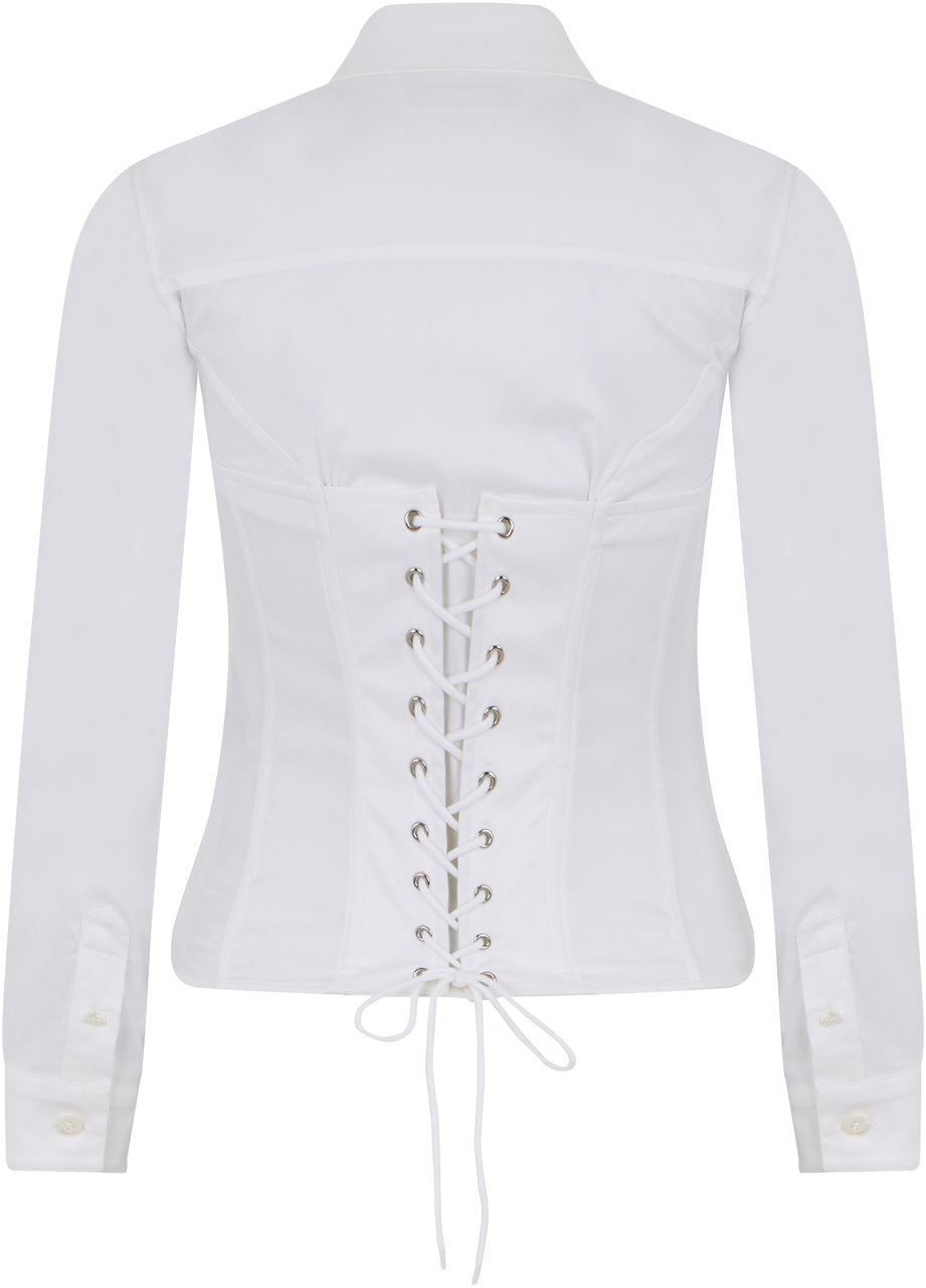 Balenciaga Cotton shirt with long sleeves Wit