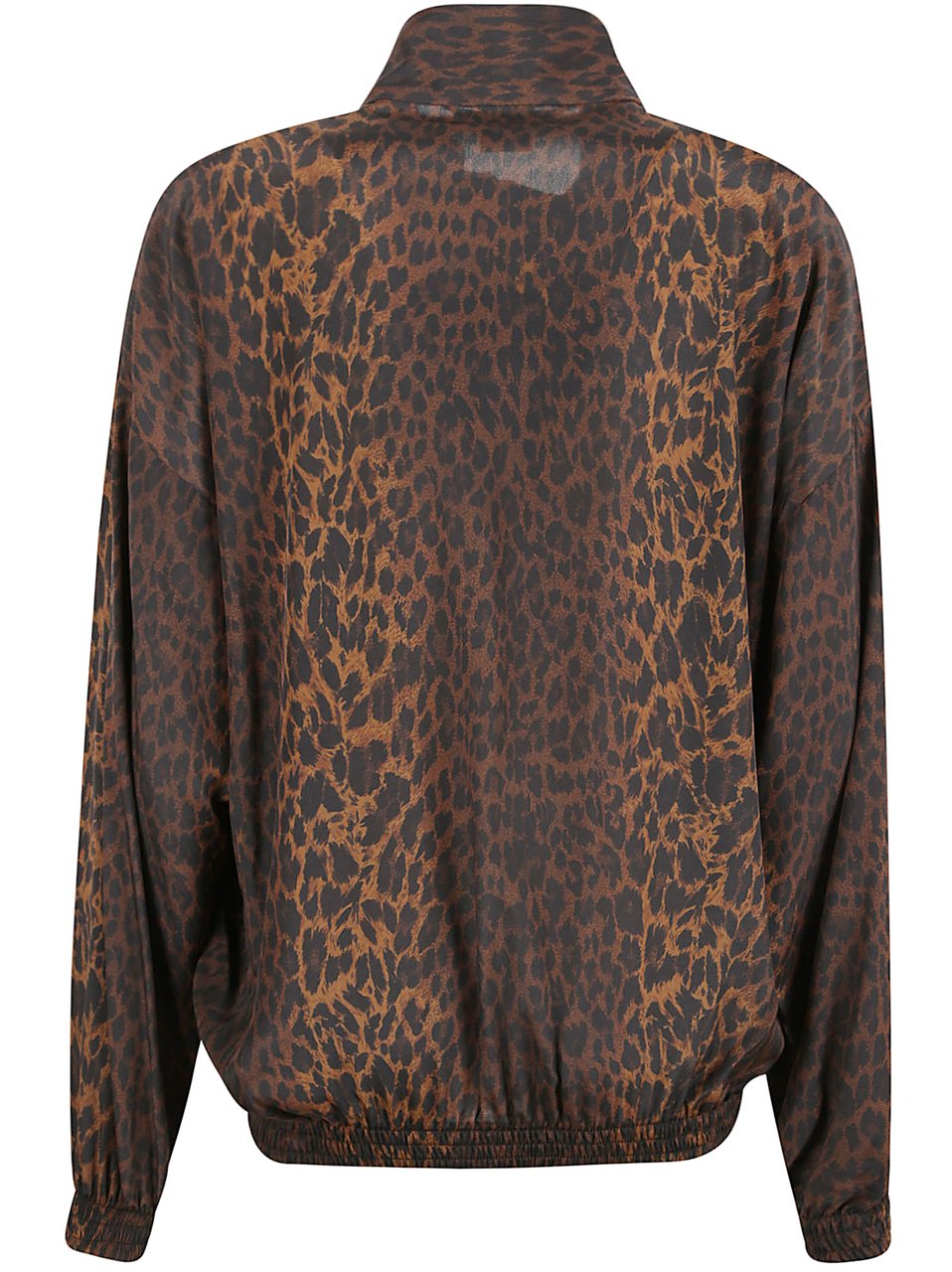 Balenciaga Brown Leopard-Print Silk Crepe de Chine Jacket Grijs