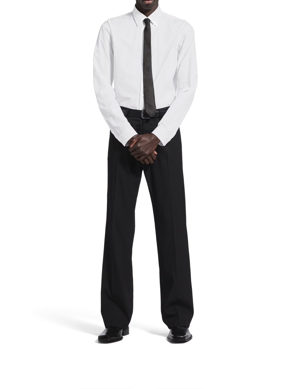 Balenciaga White Standard Pointed Collar Cotton Shirt Wit