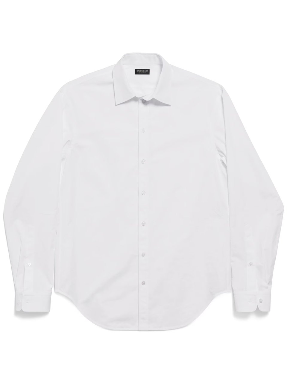 Balenciaga White Standard Pointed Collar Cotton Shirt Wit