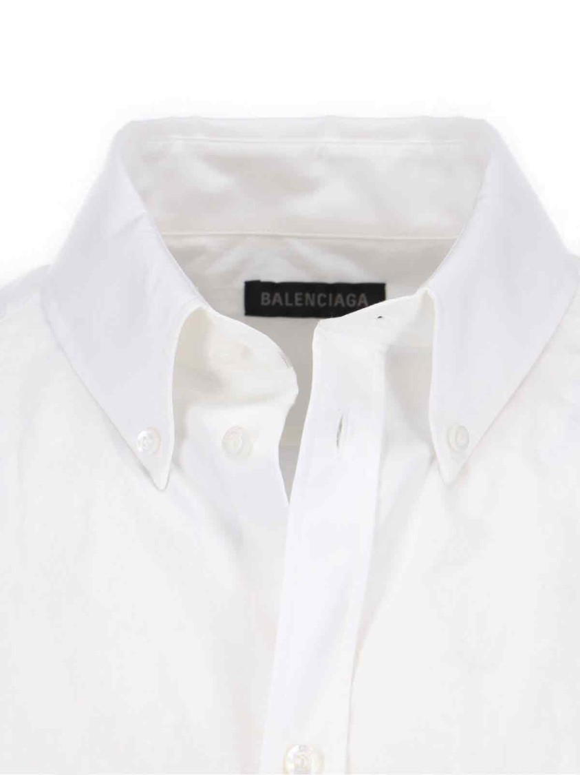 Balenciaga Oversized White Cotton Shirt Wit