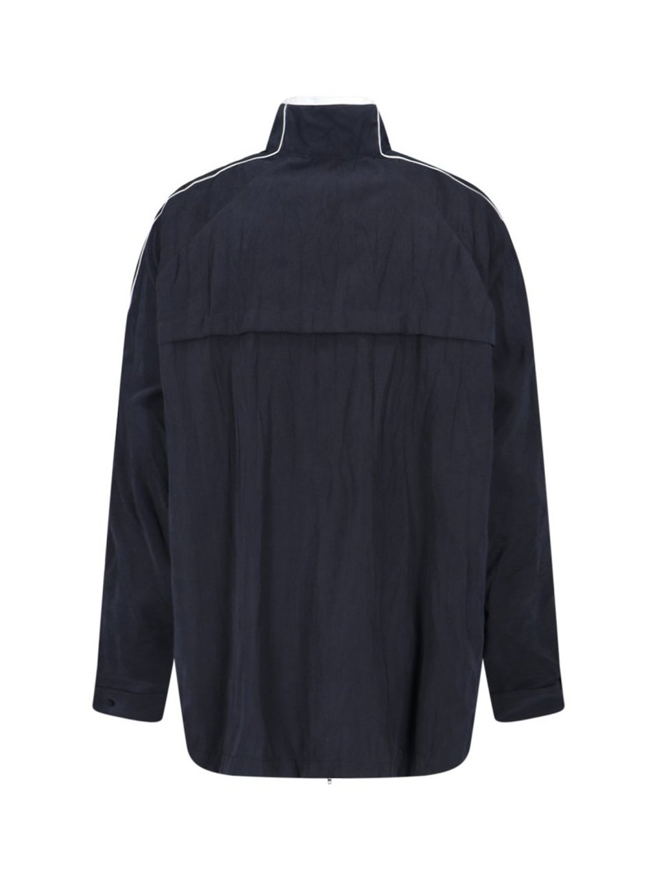 Balenciaga Giazza Zip Logo Jacket With High Collar Blauw
