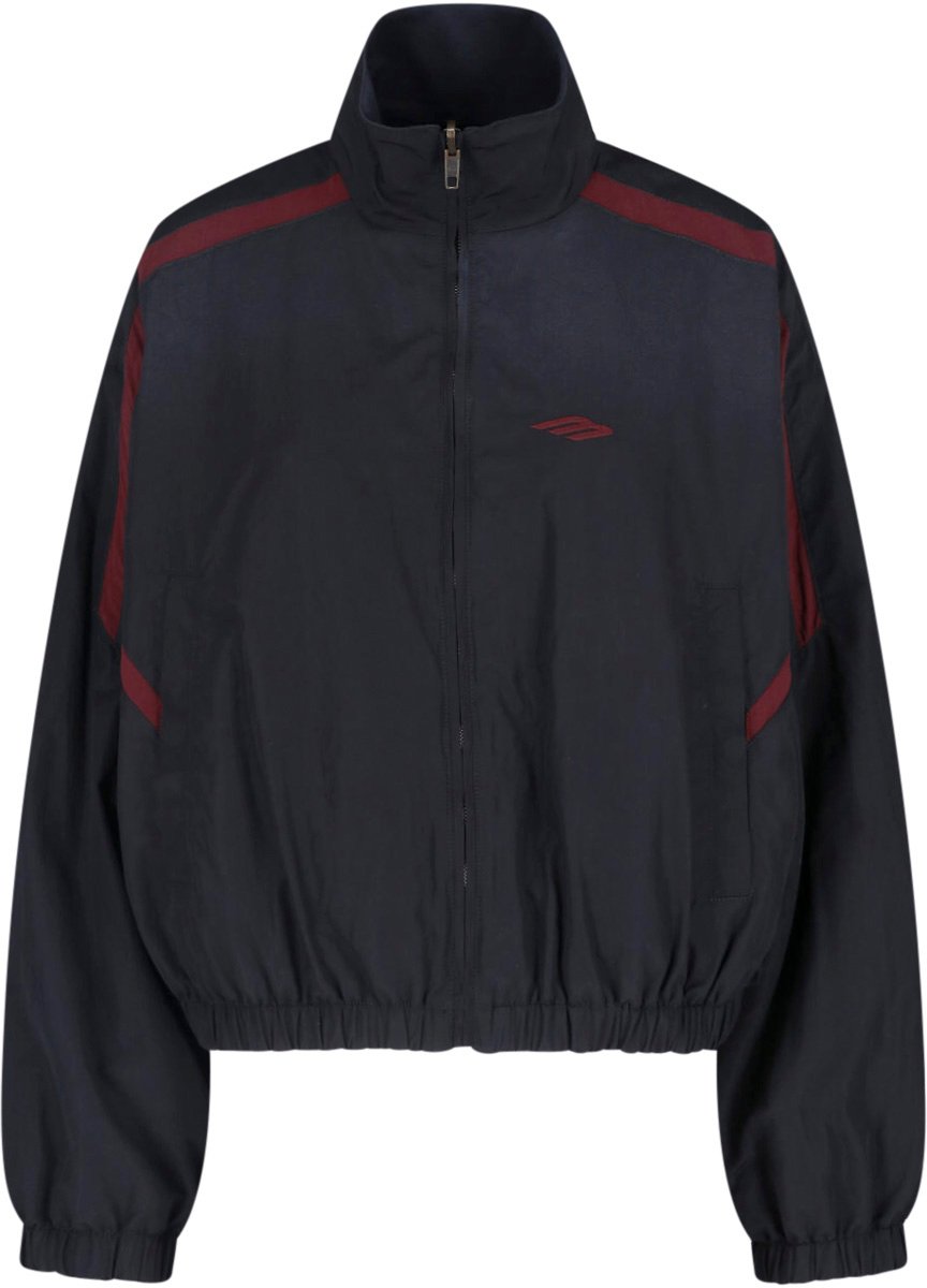 Balenciaga Black High Collar Sporty Jacket Zwart