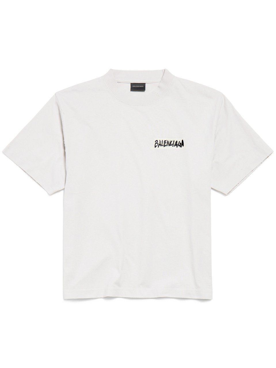 Balenciaga White Medium Fit Crew Neck T-Shirt Wit