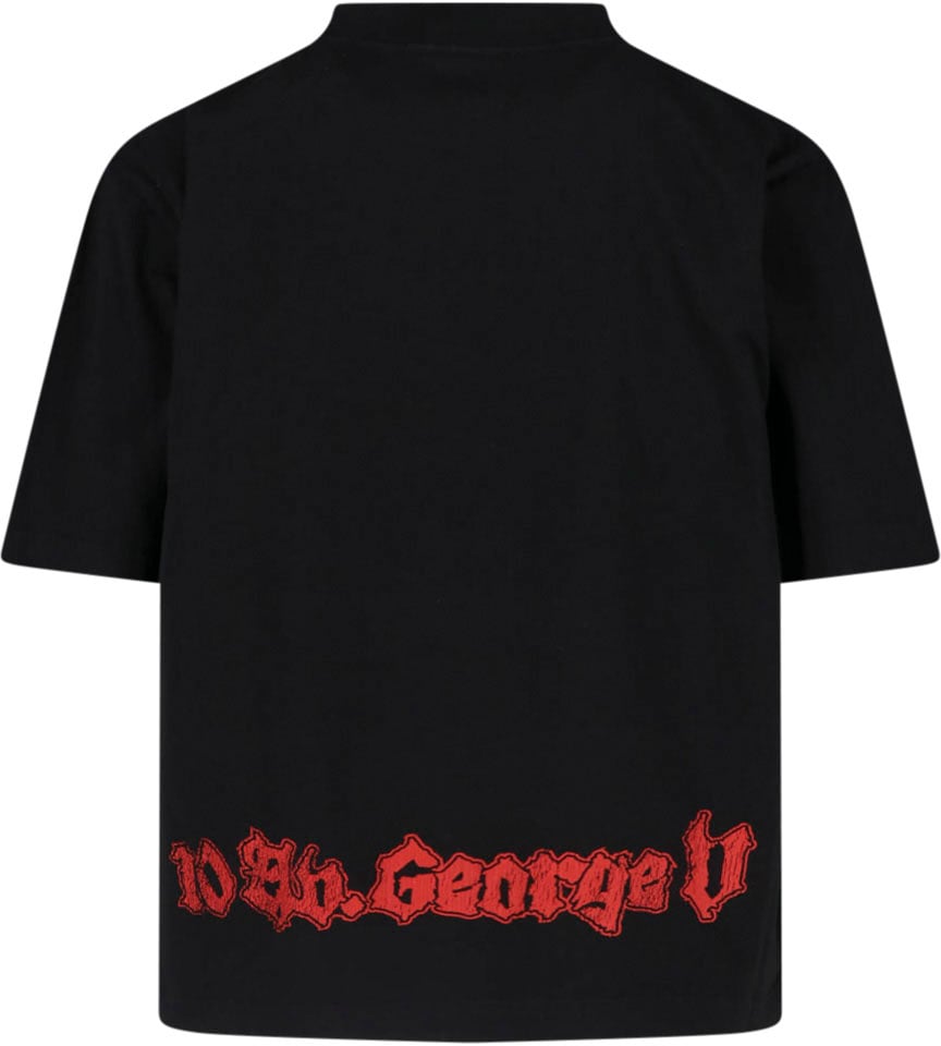 Balenciaga Black Salon De Couture Cotton T-shirt Zwart