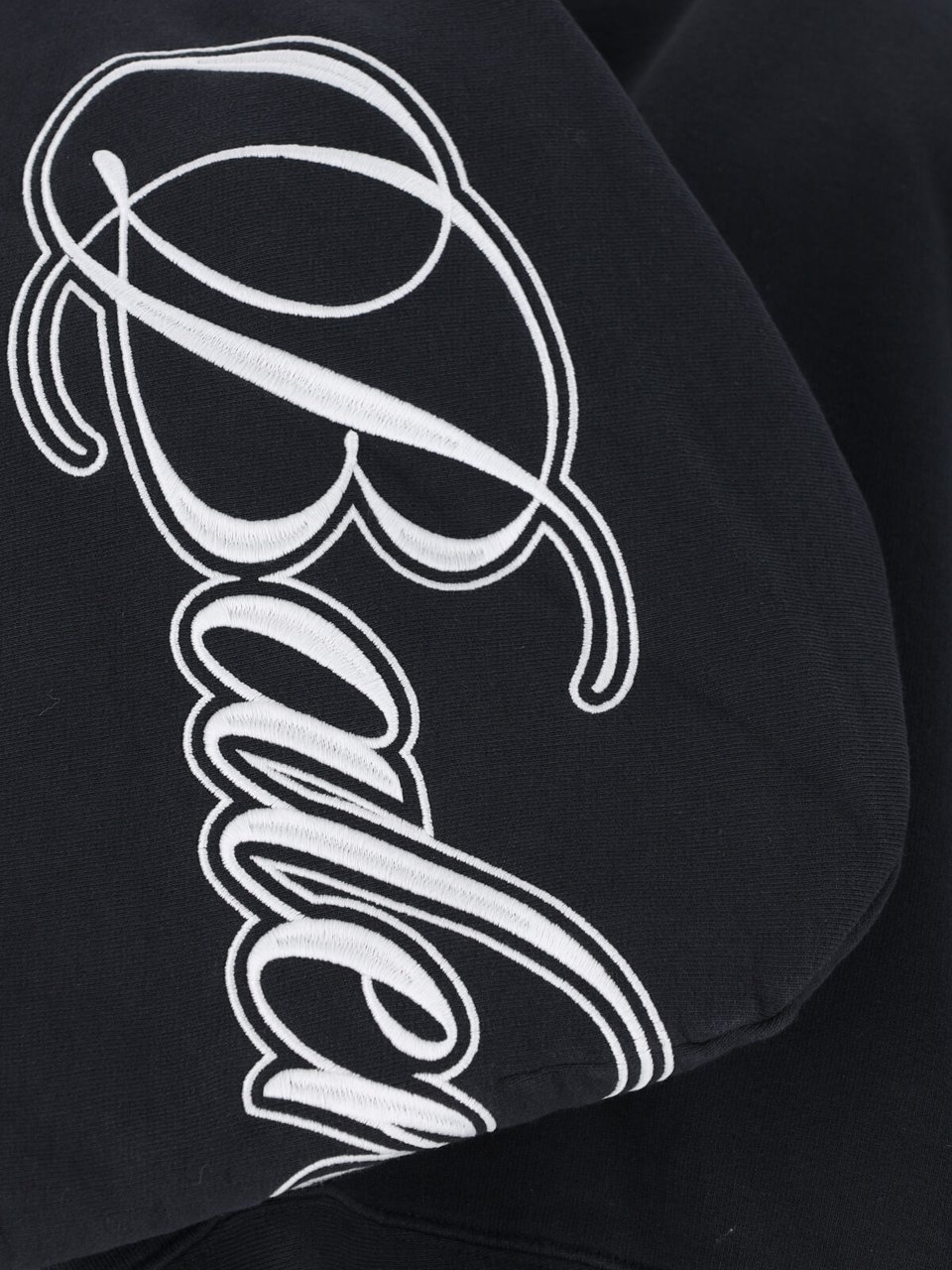 Balenciaga Black Cursive Logo Cotton Zip Hoodie Zwart
