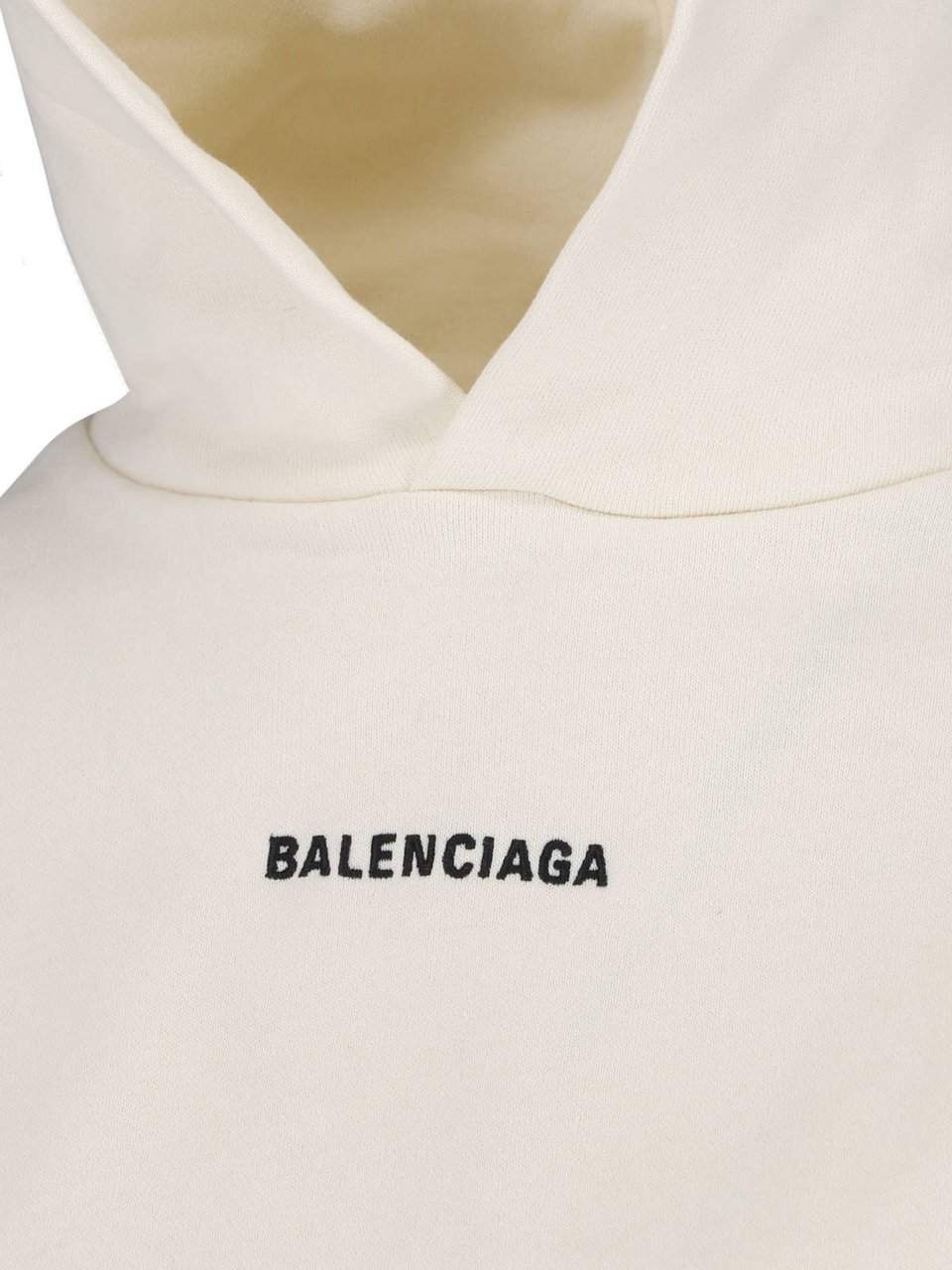 Balenciaga Off-White Back Oversized Embroidered Hoodie Neutraal