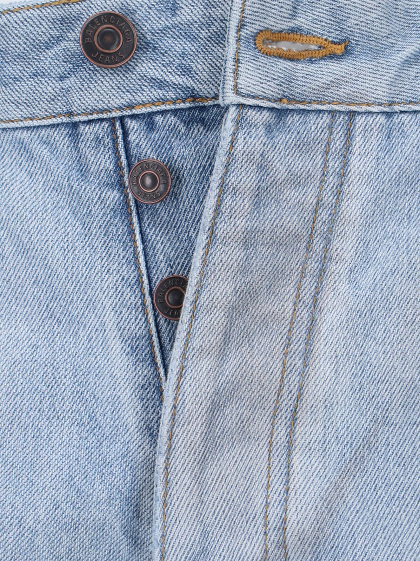 Balenciaga Deconstructed Light Blue Denim Jeans Blauw