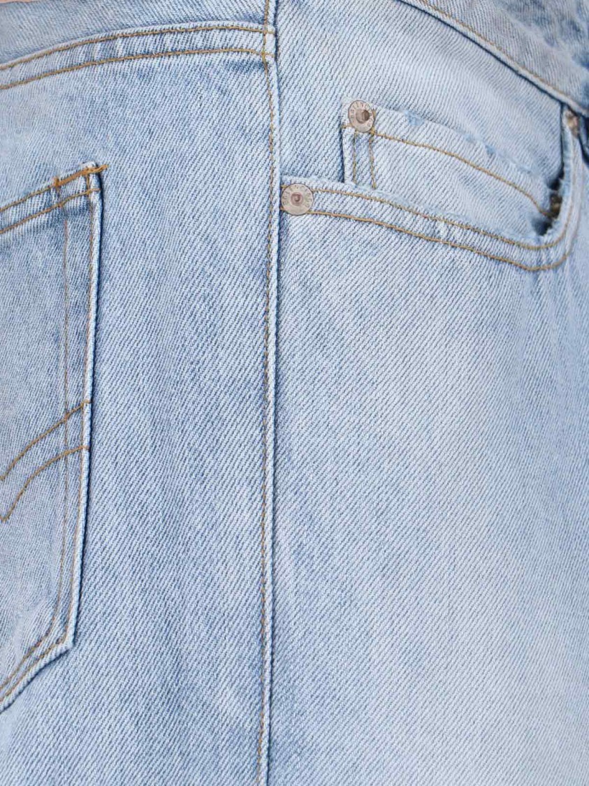 Balenciaga Deconstructed Light Blue Denim Jeans Blauw