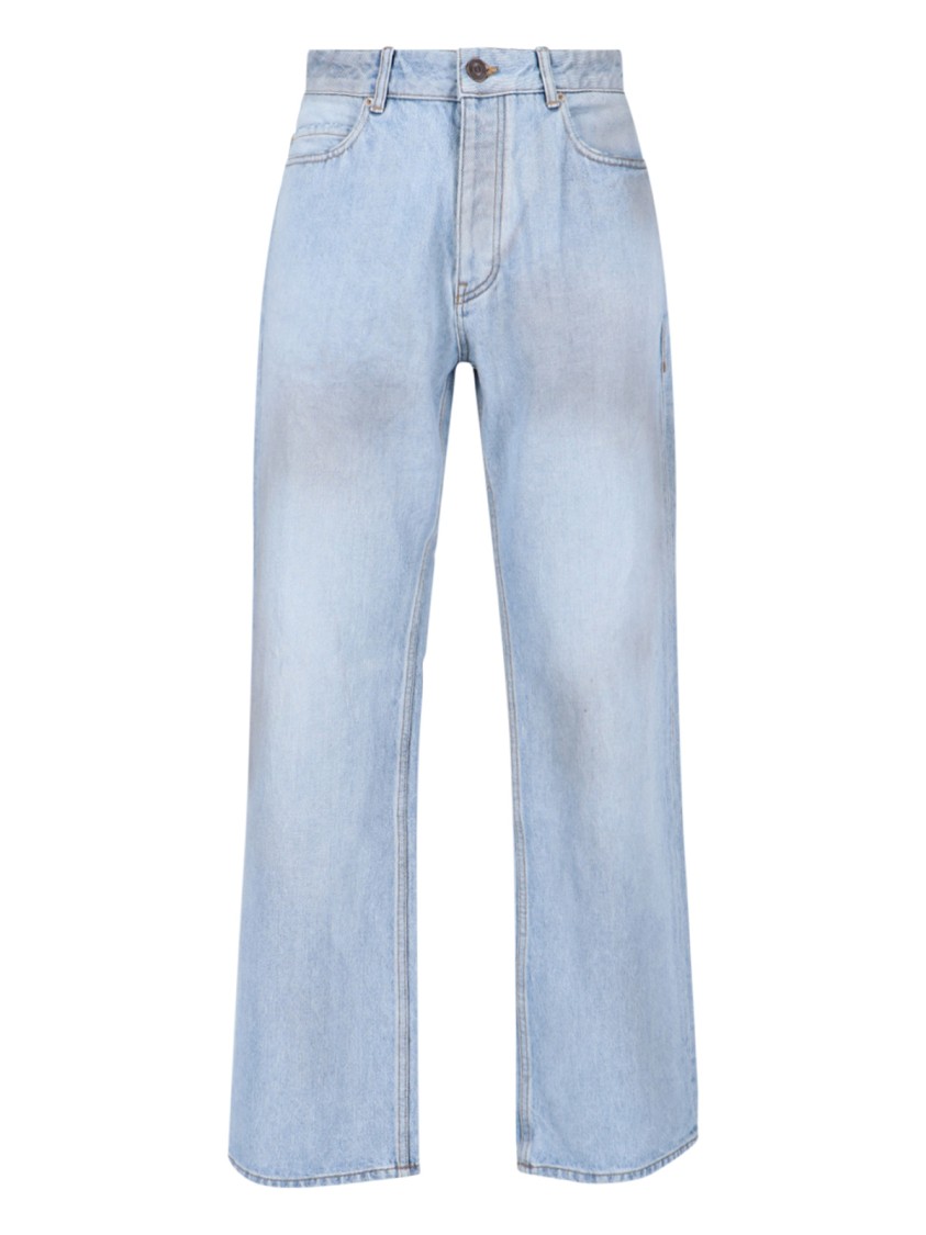 Balenciaga Deconstructed Light Blue Denim Jeans Blauw