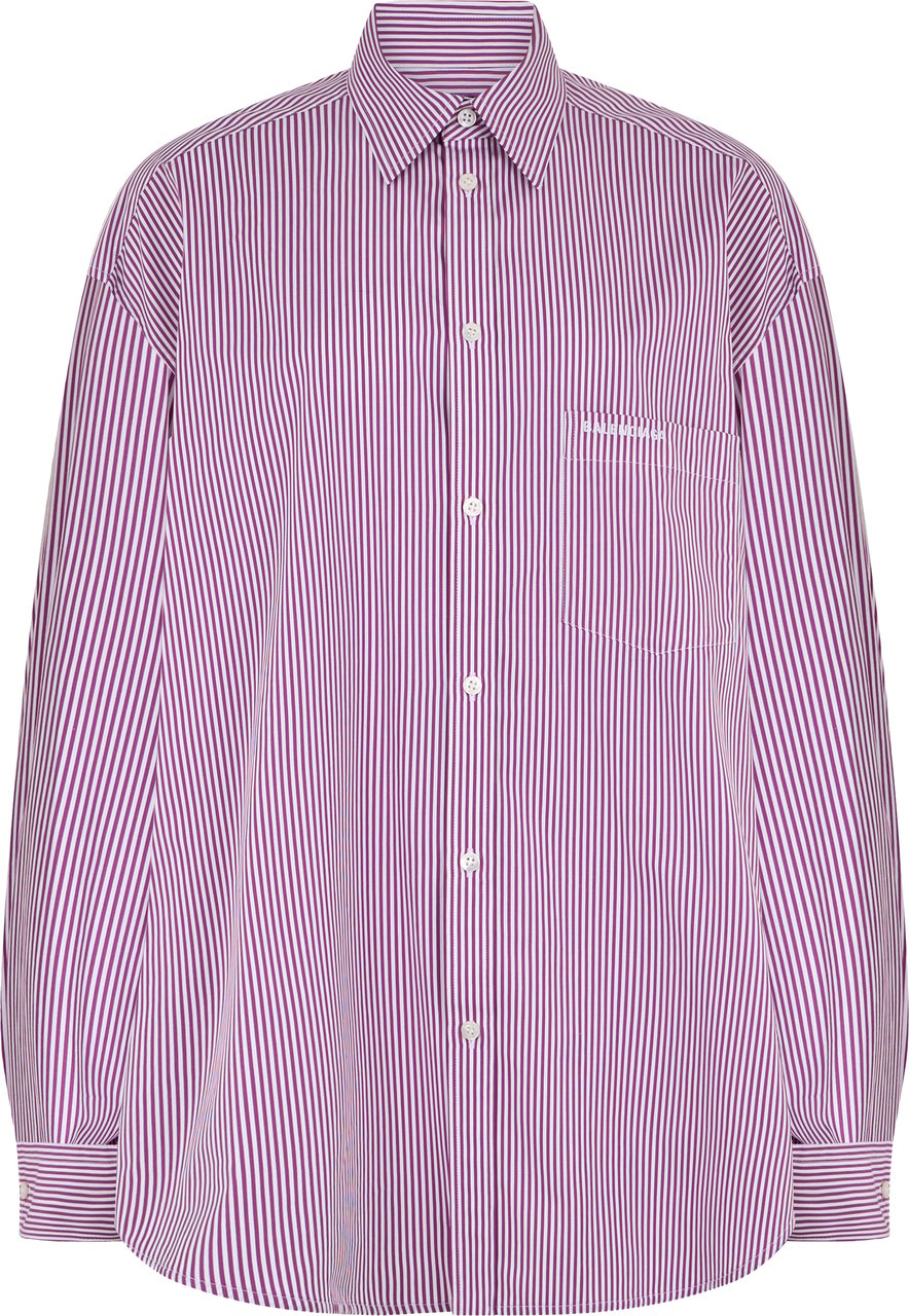 Balenciaga Loose striped cotton shirt Paars