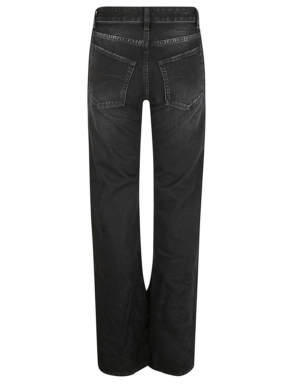 Balenciaga Mid-Rise Black Cotton Denim Trousers Zwart