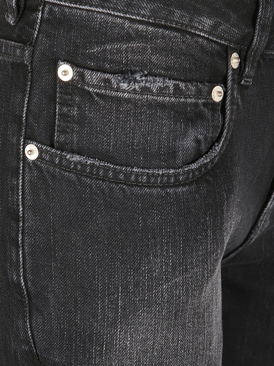 Balenciaga Mid-Rise Black Cotton Denim Trousers Zwart
