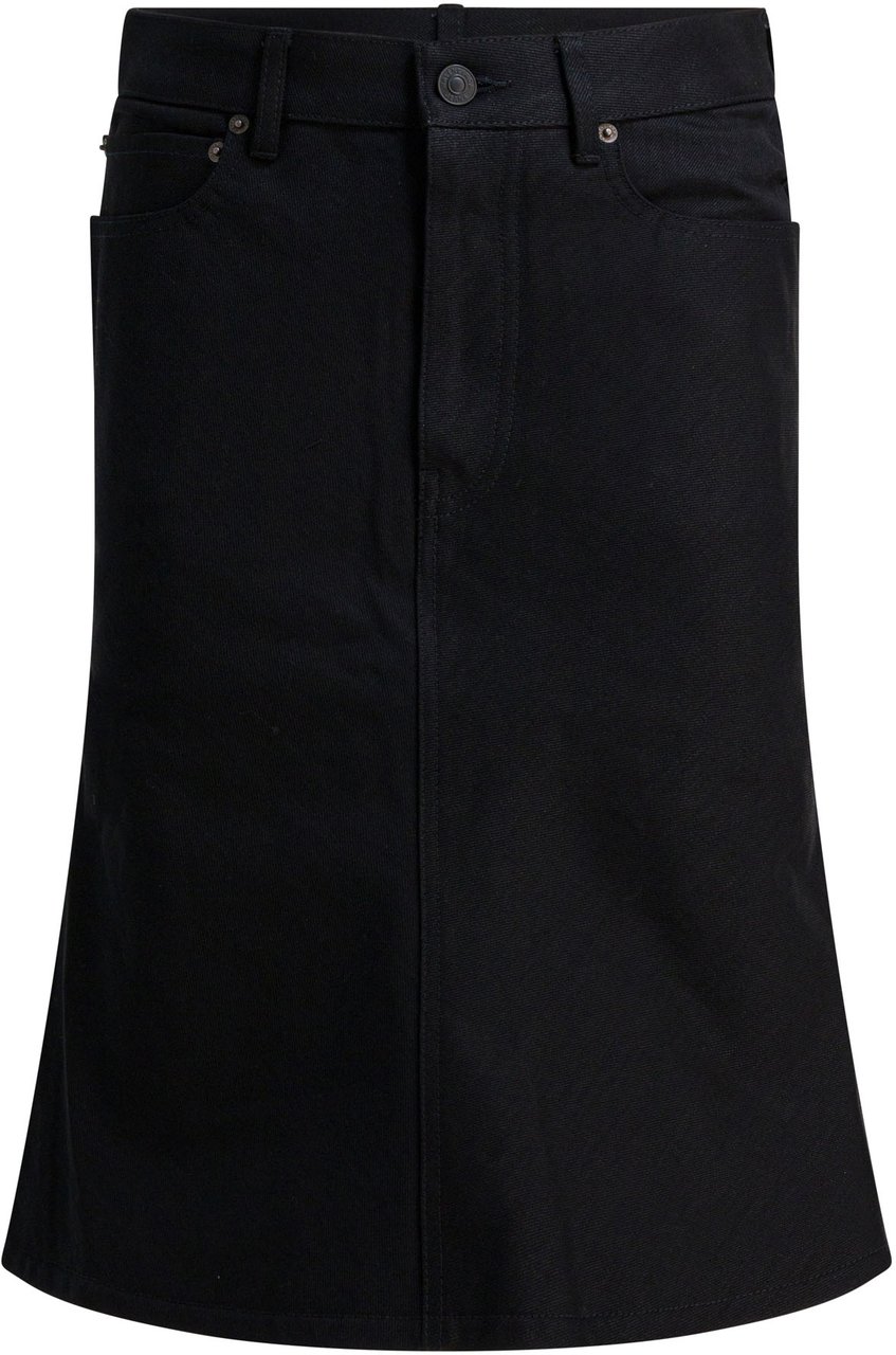 Balenciaga "Godet" Midi Skirt Zwart
