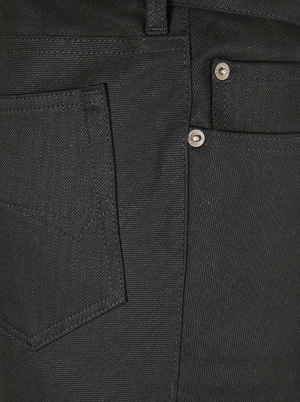 Balenciaga Mid-Rise Black Denim Skirt With Godet Hem Zwart